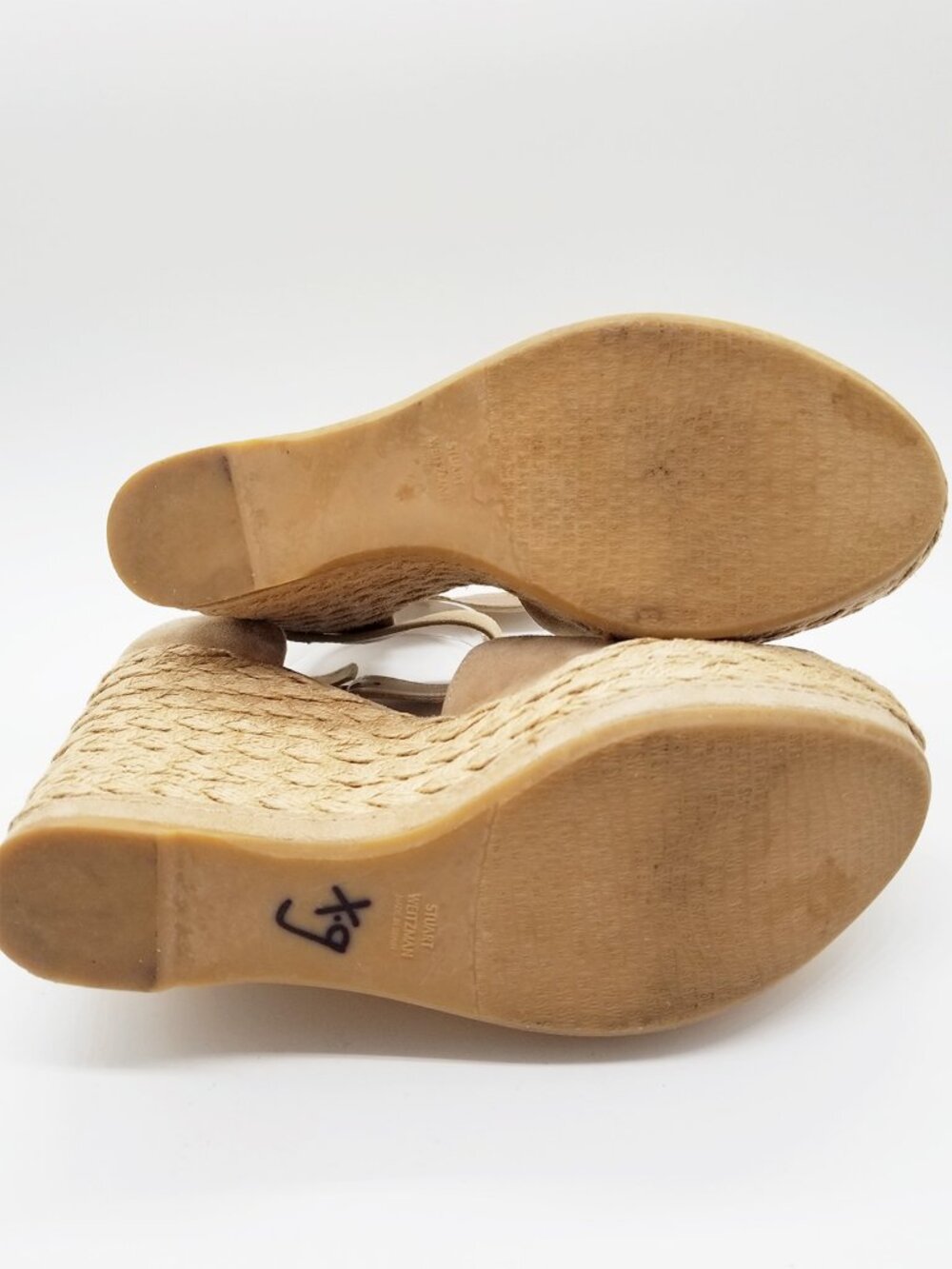 Stuart Weitzman Sohojute Wedge Sandal Espadrille Mojave Suede Tan Size 9M $455 - Picture 13 of 16